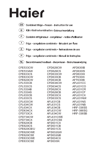 Mode d’emploi Haier CFD634CW Réfrigérateur combiné