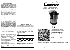 Manual Comelec EX1601 Espremedor de citrinos