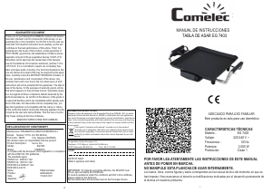 Manual Comelec EG7403 Table Grill