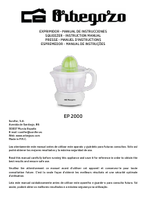 Mode d’emploi Orbegozo EP 2000 Presse-agrumes