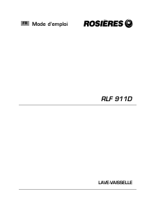 Mode d’emploi Rosières RLF 911D Lave-vaisselle