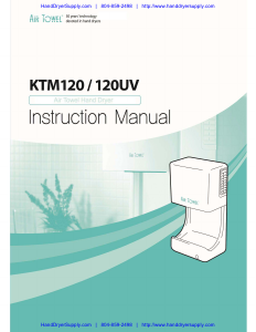 Manual Air Towel KTM-120UV Hand Dryer