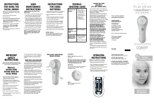 Manual de uso Conair BSF1 Cepillo de limpieza facial