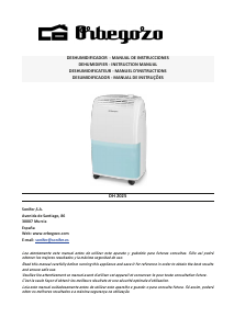 Manual Orbegozo DH 2025 Dehumidifier