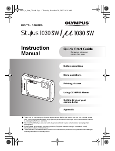 Manual Olympus Stylus 1030 SW Digital Camera