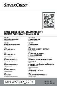 Mode d’emploi SilverCrest IAN 497309 Mixeur plongeant