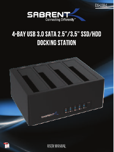 Manual Sabrent DS-U3B4 Hard Drive Dock