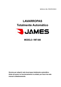 Manual de uso James WMT 680 Lavadora