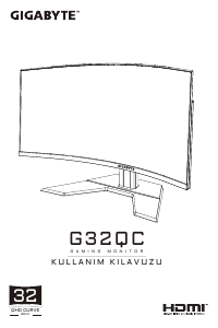 Kullanım kılavuzu Gigabyte G32QC LED ekran