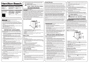 Manual de uso Hamilton Beach 22992 Tostador