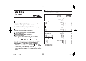 Manual Casio MS-80BM Calculator