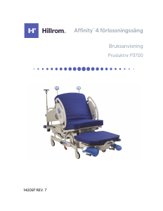 Bruksanvisning Hillrom P3700 Affinity 4 Sjukhussäng