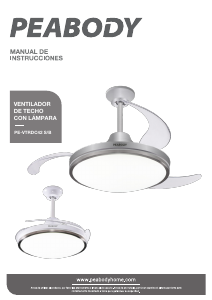 Manual de uso Peabody PE-VTRDC42B Ventilador de techo
