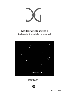Bruksanvisning JG Nordic PEK 1001 Häll