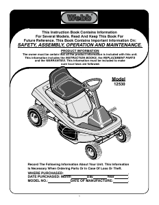 Manual Webb WE12530 Lawn Mower