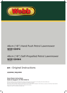 Manual Webb WER18HP4 Lawn Mower