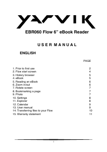 Manual Yarvik Flow E-Reader