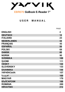 Manual Yarvik GoBook E-Reader