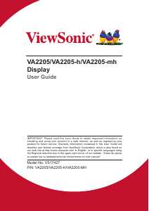 Manual ViewSonic VA2205 LCD Monitor