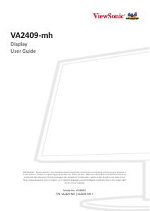 Handleiding ViewSonic VA2409-mh LCD monitor