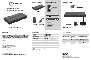 Handleiding Comsol HD401K HDMI Switch