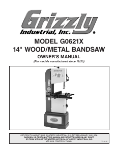 Manual Grizzly G0621X Band Saw