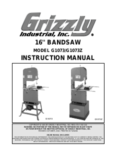 Handleiding Grizzly G1073 Bandzaag