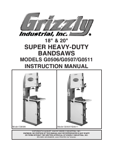 Manual Grizzly G0507 Band Saw