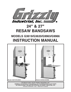 Handleiding Grizzly G3619 Bandzaag