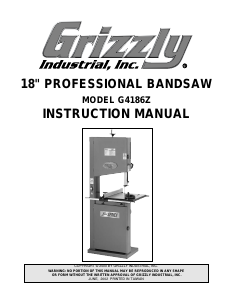 Manual Grizzly G4186Z Band Saw