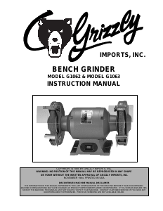 Handleiding Grizzly G1062 Tafelslijpmachine