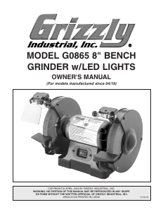 Handleiding Grizzly G0865 Tafelslijpmachine