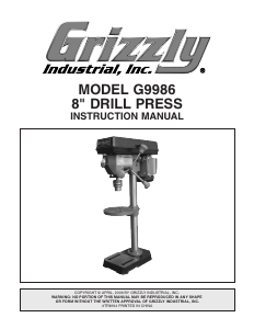 Handleiding Grizzly G9986 Kolomboormachine