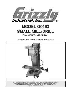 Handleiding Grizzly G0463 Kolomboormachine