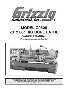 Manual Grizzly G0600 Lathe