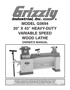 Manual Grizzly G0694 Lathe