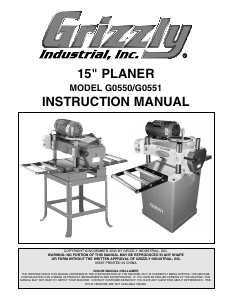 Handleiding Grizzly G0551 Schaafmachine