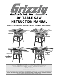 Manual Grizzly G1022PROZ Table Saw