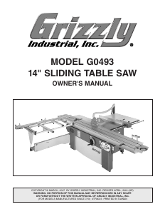 Manual Grizzly G0493 Table Saw