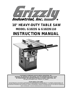 Handleiding Grizzly G1023S110 Tafelzaag