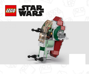 Vadovas Lego set 75344 Star Wars Boba Fett erdvėlaivio mažasis kovotojas