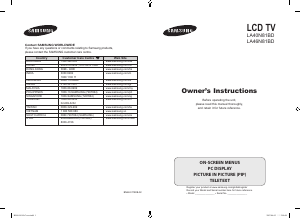 Manual Samsung LA52N81BD LCD Television