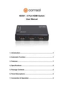 Handleiding Comsol HD501 HDMI Switch