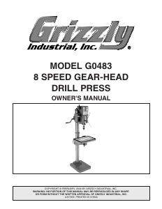 Handleiding Grizzly G0483 Kolomboormachine