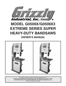 Handleiding Grizzly G0506X Bandzaag