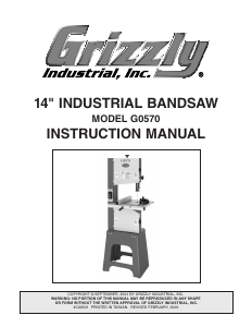 Manual Grizzly G0570 Band Saw