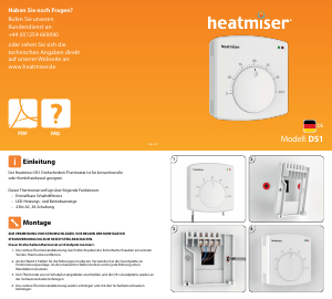 Bedienungsanleitung Heatmiser DS1 Thermostat