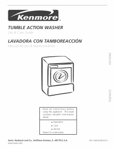 Handleiding Kenmore 417.44152400 Wasmachine