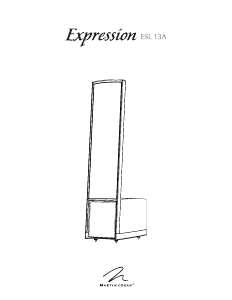 Mode d’emploi MartinLogan Expression ESL 13A Haut-parleur