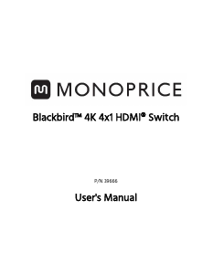 Handleiding Monoprice P/N 39666 HDMI Switch